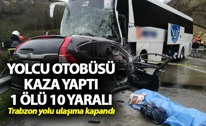 Yolcu otobüsü ile cip çarpıştı: 1 ölü, 10 yaralı