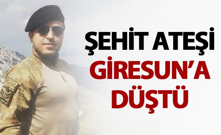 Şehit ateşi Giresun'a düştü