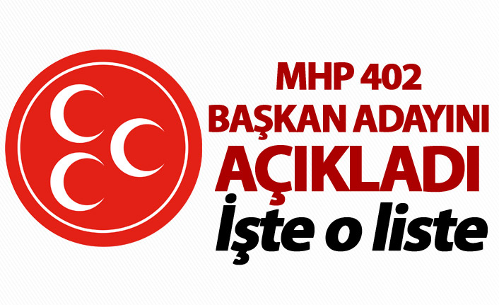 MHP 402 adayını açıkladı