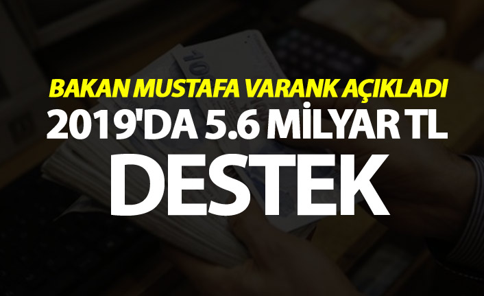 Bakan Mustafa Varank açıkladı - 2019'da 5.6 Milyar TL destek