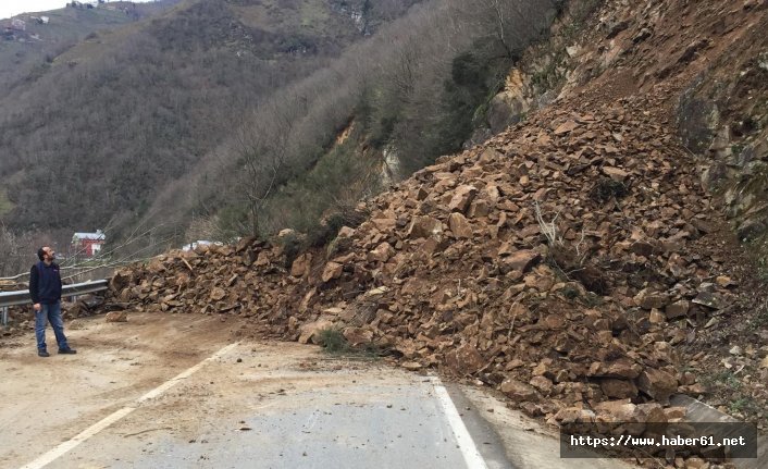 Giresun'da heyelan meydana geldi