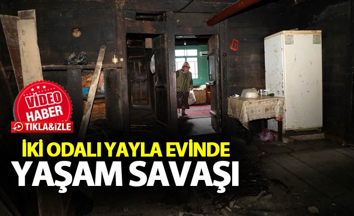 İki odalı yayla evinde zorlu yaşam mücadelesi