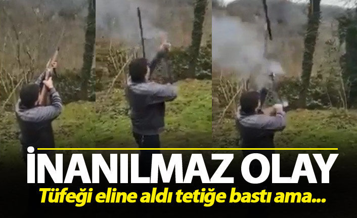 İnanılmaz olay - Tetiğe bastı ama...