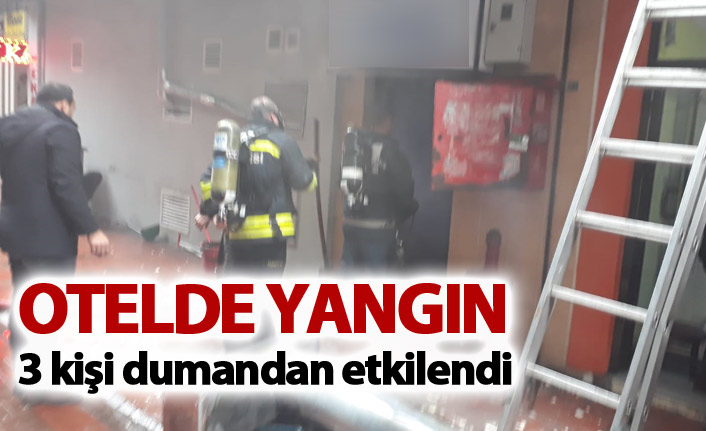 Otelde baca yangınında 3 kişi dumandan etkilendi