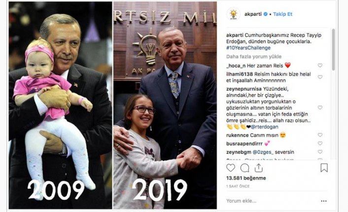 Erdoğan'da “10YearsChallenge” akımına katıldı