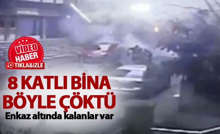 İstanbul'da 8 katlı bina çöktü