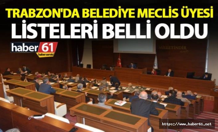 Trabzon'da Belediye Meclis Üyesi listeleri belli oldu