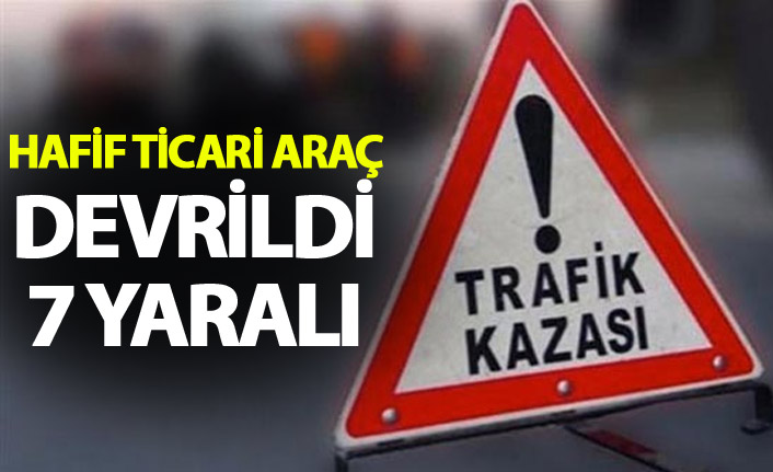 Hafif Ticari araç devrildi: 7 yaralı