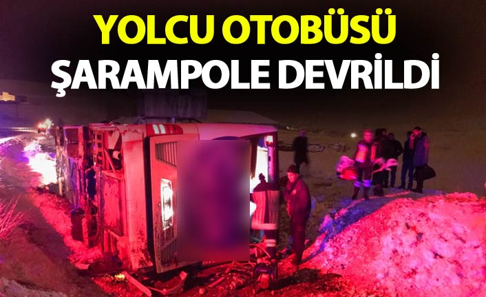 Bayburt'ta Yolcu otobüsü şarampole yuvarlandı.