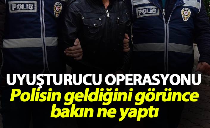 Rize'de operasyon - Polisin geldiğini görünce bakın ne yaptı