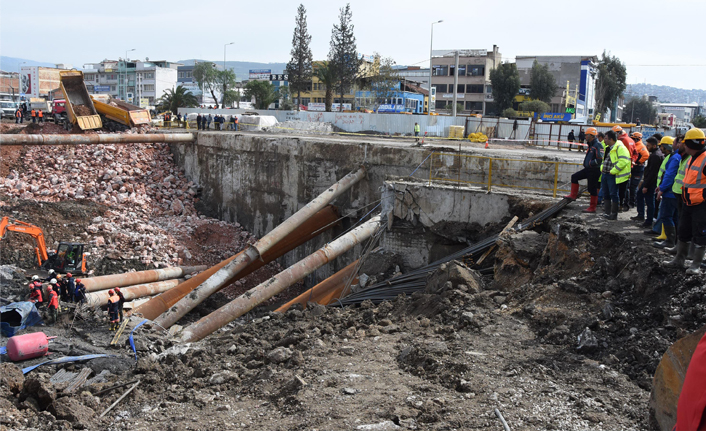 İzmir Metro otopark inşaatındaki göçükte bir kişinin cansız bedenine ulaşıldı