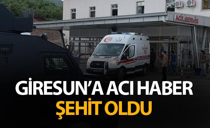 Giresun'a acı haber - 1 şehit