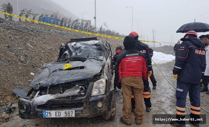 Rize Erzurum karayolunda kaza. Elektrik direğine Çarptı 1 ölü