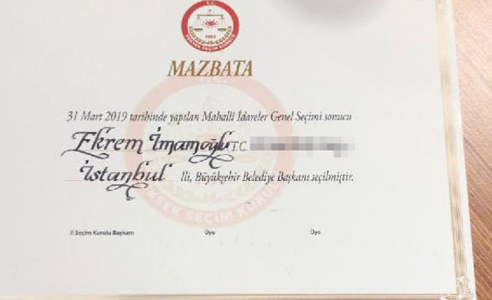 İşte İmamoğlu'nun mazbatası!