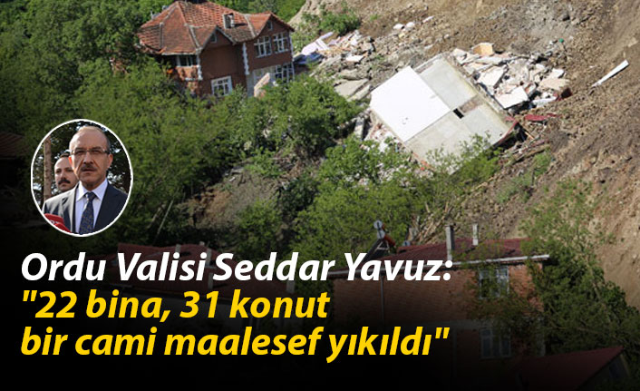 Ordu Valisi Seddar Yavuz: "22 bina, 31 konut ve bir cami maalesef yıkıldı"