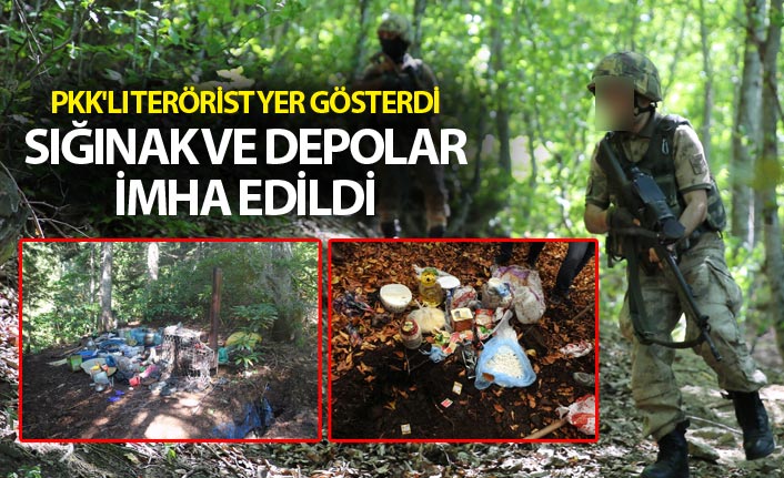 PKK'lı terörist yer gösterdi, sığınak ve depolar imha edildi