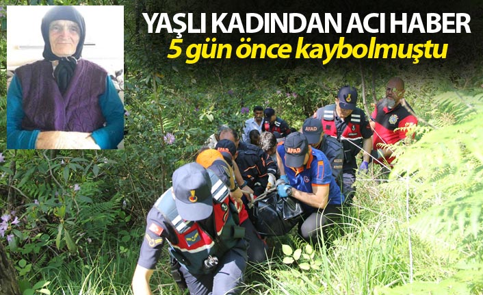 Yaşlı kadından acı haber - 5 gün önce kaybolmuştu