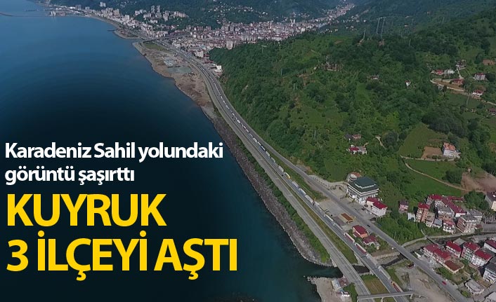 Karadeniz Sahil yolundaki görüntü şaşırttı