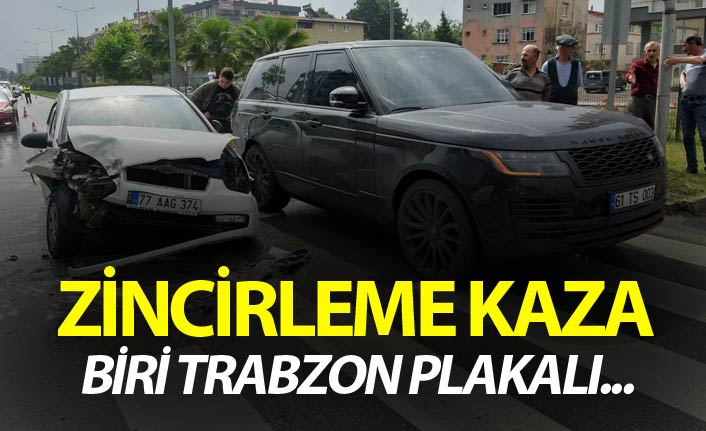 Zincirleme kaza - Biri Trabzon plakalı...