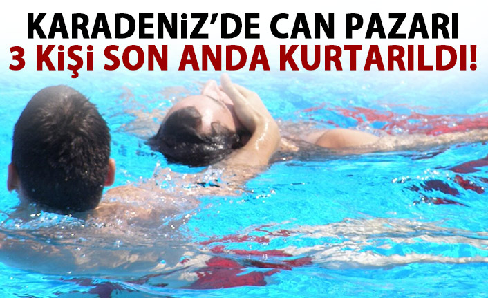 Karadeniz 3 kişiyi yutuyordu! Son anda kurtarıldı!