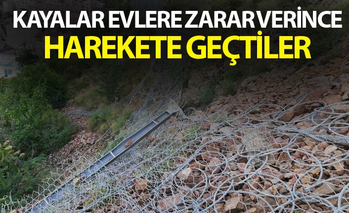 Gümühane'de kayalar evlere zarar verince imza kampanyası başlattılar