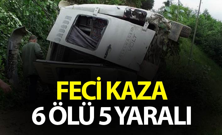 Giresun'da minibüs şarampole yuvarlandı - 6 Ölü 5 yaralı