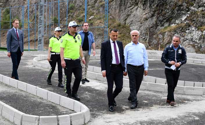 Trafik çocuk eğitim parkında çalışmalar sürüyor