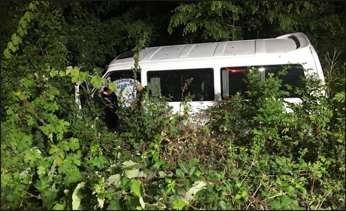 Samsun'da minibüs şarampole uçtu: 1 yaralı