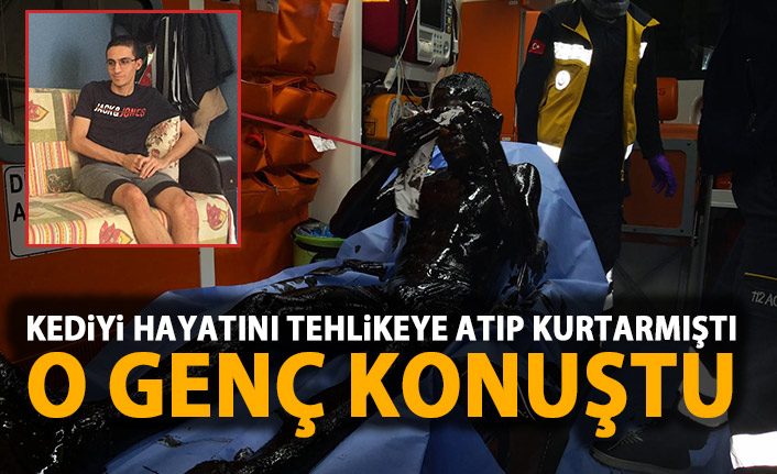 Kuyuya düşen kediyi hayatını tehlikeye atarak kurtaran genç konuştu