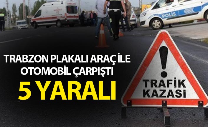 Trabzon plakalı araç ile otomobil çarpıştı - 5 yaralı