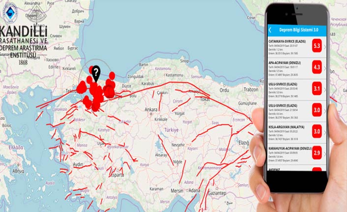 Türkiye'de depremleri sıcağı sıcağına haber veren uygulama