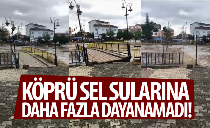 Samsun'da köprü sel sularına dayanamadı