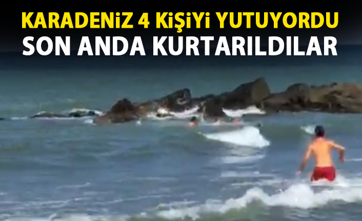 Karadeniz'de boğulmak üzereyken kurtarıldılar