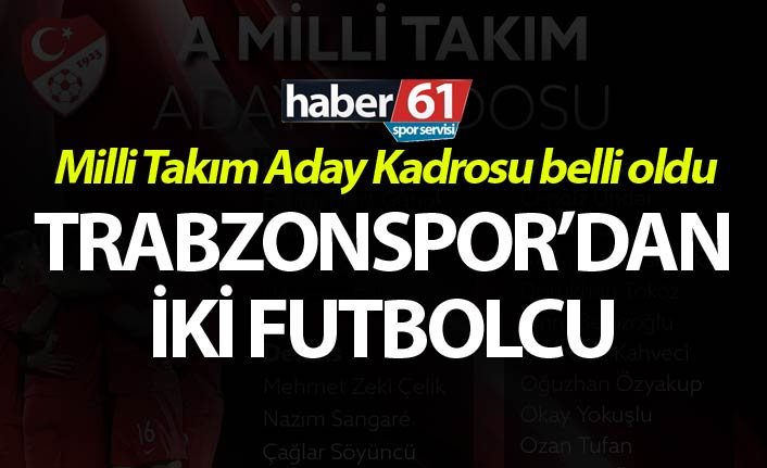 Milli takım aday kadrosu açıklandı - Trabzonspor'da iki futbolcu...