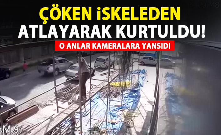 Rize'de çöken iskeleden son anda atlayarak kurtuldu!