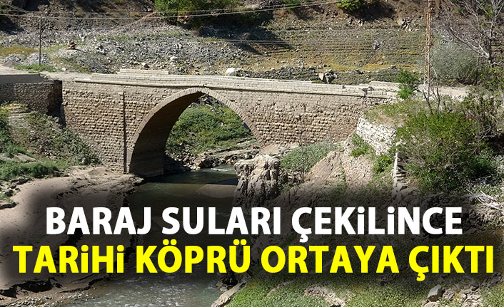 Baraj suları çekilince tarihi köprü ortaya çıktı