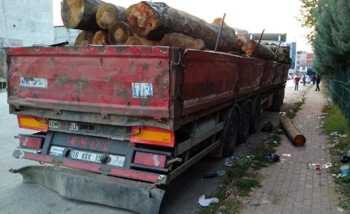 Alkol alırken üzerine 200 kiloluk tomruk düştü