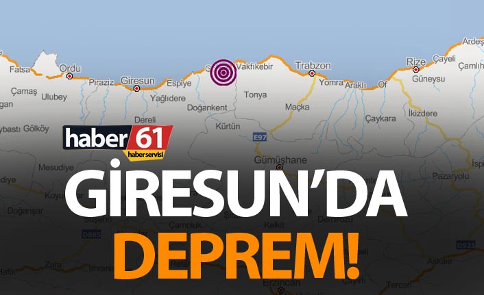 Giresun'da deprem