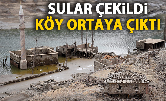 Sular çekildi köy ortaya çıktı