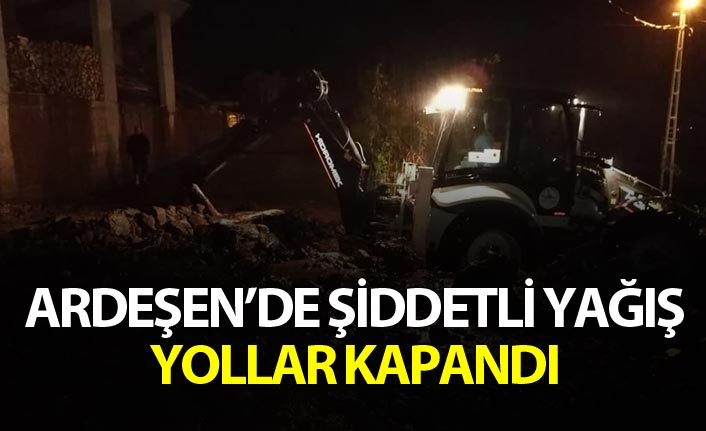 Rize'de şiddetli yağış etkili oldu