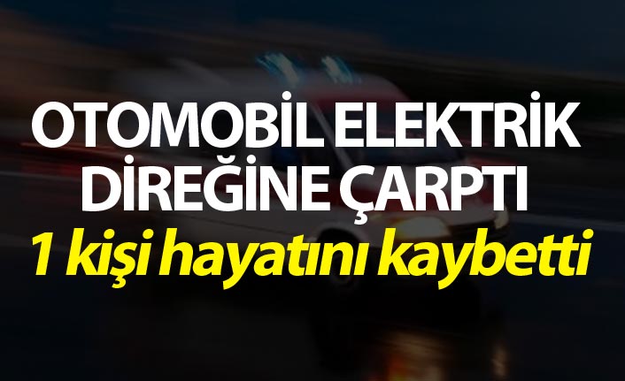 Otomobil elektrik direğine çarptı - 1 Ölü!