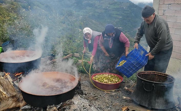 Doğal armut pekmezi yapımı başladı