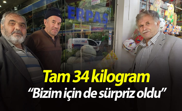 Bu bal kabağı tam 33,8 kilogram