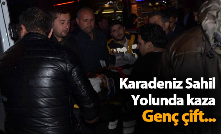 Karadeniz Sahil Yolunda kaza - Genç çift...