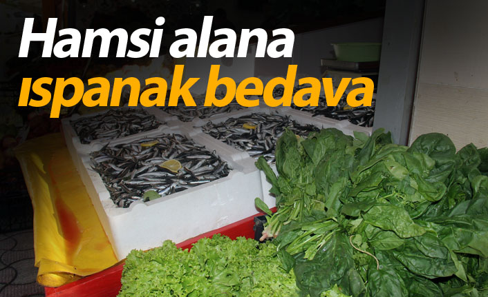 Hamsi alana ıspanak bedava