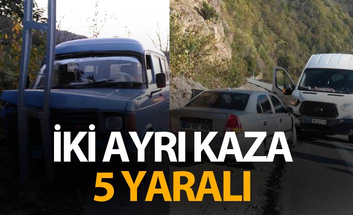 Giresun'da iki kazada 5 yaralı