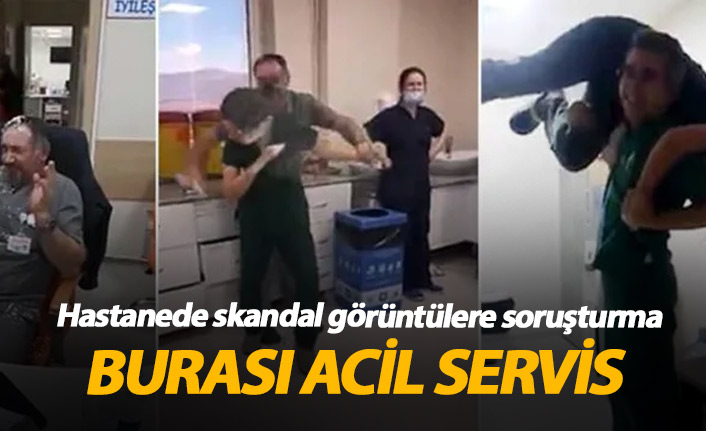 Hastane acil servisinde parti skandalı