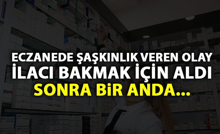 Eczanede ilginç anlar! Bakmak için aldı ağzına atıp kaçtı!