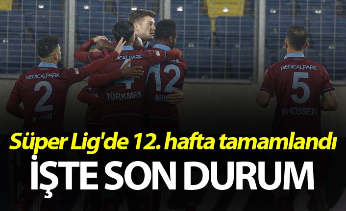 Süper Lig'de 12. hafta tamamlandı