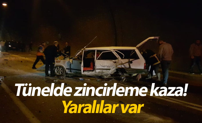 Tünelde zincirleme kaza! Yaralılar var